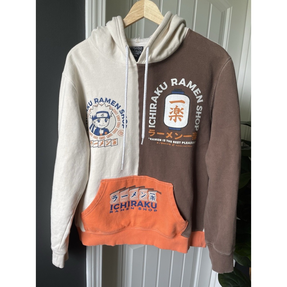 Vtg Naruto Shippuden Chibi Ichiraku Ramen Shop Color Block Hoodie BoxLunch L